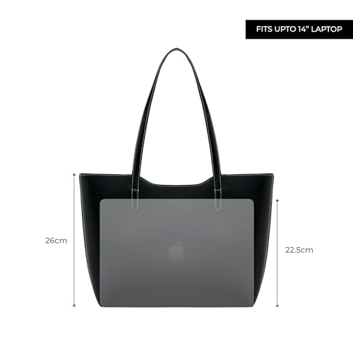 Image of Miraggio Riva 14 Inch Laptop Tote Bag For Women Office Use | Office Tote Bag With Padded Laptop Sleeve And Zipper Closure | Stylish Totes