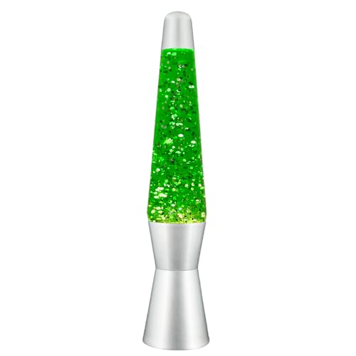 zhrisezlava 16IN Green Glitter Lamp Liquid Relaxing Motion Light Home Decor Calming and Entertaining Lamp Night Light for Meditation Amazing Gifts for Adults & Kids Silver Base.(2hao)