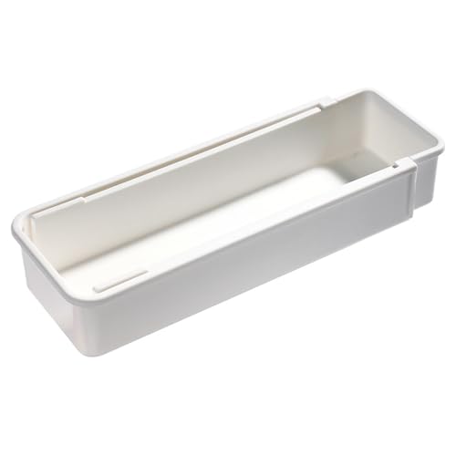 YUANQIZHU Expandable Straw Organizer Drawer Holder for Cabinet?Deep Drawer Organizer Kitchen Cabinet Organizer Fits for Stanley Long Straw(WHITE)
