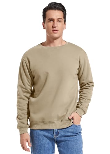 Men's Sherpa Lined Cotton Sweatshirts Pullover Fleece Crewneck Sweatshirt for Men3