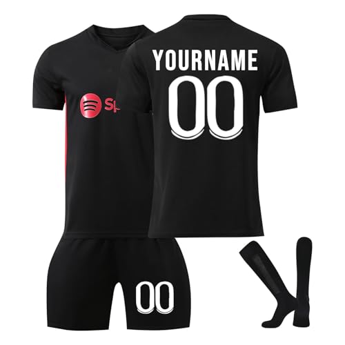 Camiseta Fútbol Barcelona 24/25/26 Personalizadas para Hombres Niño DIY Nombre y Número, equipación Fútbol con Conjunto Top Pantalón Corto y Calcetines Regalo de Fútbol