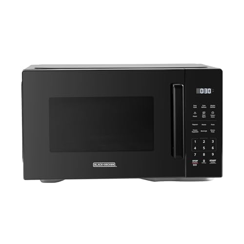 BLACK+DECKER EM0P04P11 Countertop Microwave Oven, 1.1 Cu Ft, 1000W with 6 One-Touch Presets, Express Cooking, 10 Power Levels, and Child Safety Lock, Black