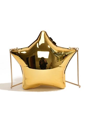 Image of Metallic Acrylic Evening Handbag for Women | Crossbody Sling Bags with Detachable Chain Strap Glossy Stylish Ladies Girls Small Size Cute Party Wedding Bag