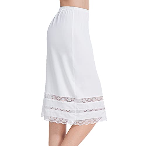 Image of Half Slips for Under Dress Women Underskirt Dress Extender Lace Trim Knee Length
