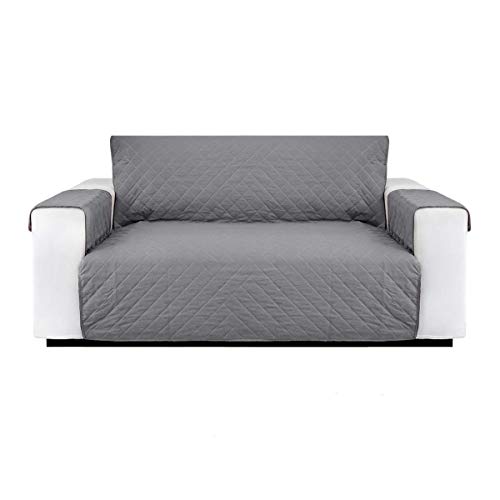 LIVACASA Funda para Sofá Funda Cubre Protector de Sofá Cama Elástica Antideslizante Resistente al Agua Bandas Fijadas Elásticas 2 Plaza Gris