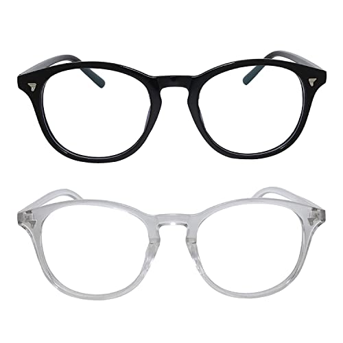 Image of IFLASH Blue Light Blocking Glasses Gaming Filter Transparent Round Eyeglasses for Eye Protection Men Women, Computer /Tablet /Laptop /Mobile /TV, Anti-blue & Anti eyestrain