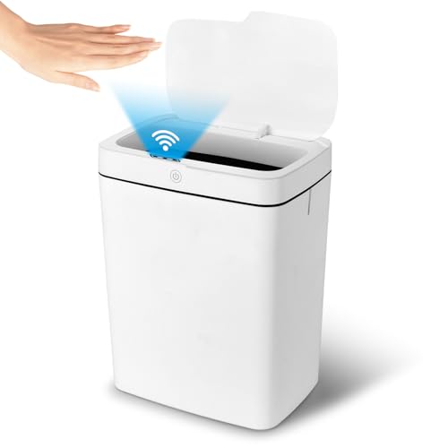 Image of VeltHar 4.75 Gal Motion Sensor Bathroom Trash Can with Lid, Automatic Trash Can Small Smart Garbage Can Touchless, Waterproof Slim Trash Bins for Bedroom Office Kitchen