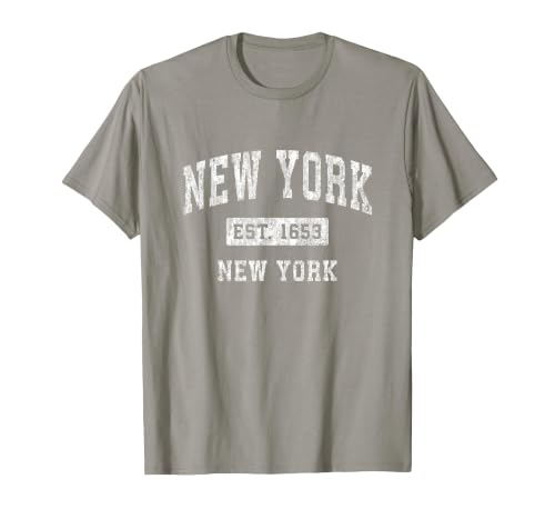 New York New York NY Vintage Established Sports Design T-Shirt, Men, Slate Grey, 3X-Large