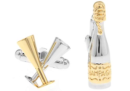 Mancuernillas para hombre KnBoB botella y copa miniatura 3