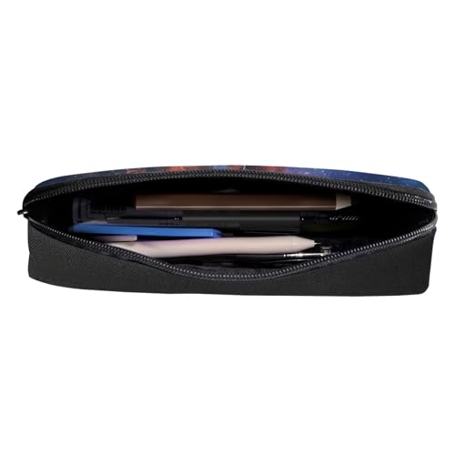 Image of Fire Lightning Football Pencil Holder Cool Pen Pouches Stationery Organizer Trendy Stuff Blue
