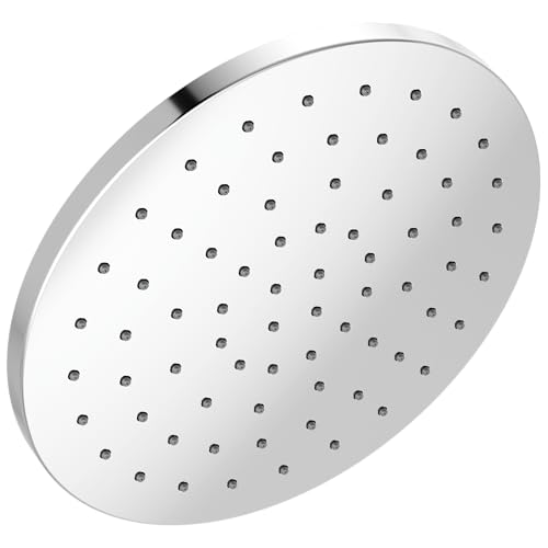 Delta Chrome Rain Shower Head, 10 Inch Metal Large Shower Head Rainfall, Overhead Rain Showerhead, 2.5 GPM Flow Rate, Lumicoat Chrome 52162-PR25