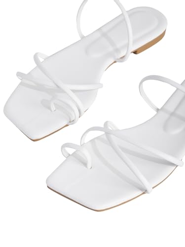 Image of GORGLITTER Women's Metallic Strappy Sparkly Square Toe Cute Dressy Sandals