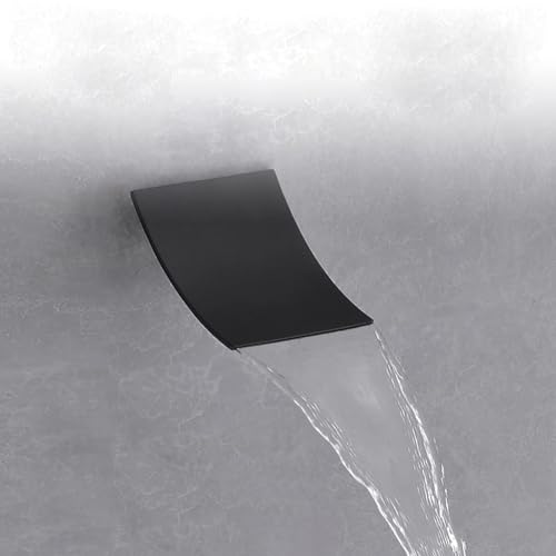 Système de douche cascade et colonne de douche noire avec pommeau de 10''