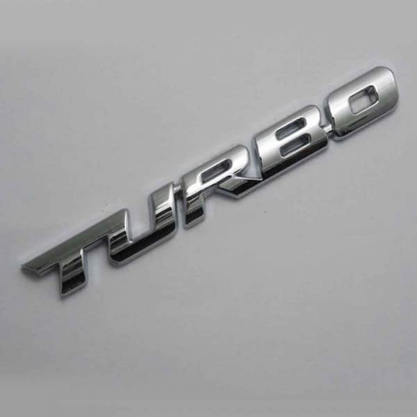 Image of Car Bike 3D Logo Aluminium Alloy Metal /Superior Plastic Emblem Badge Sticker Decal New (Silver Turbo Small)