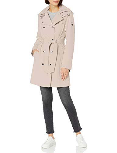 Calvin Klein Womens Double Breated Soft Shell Trench, BSH, S
