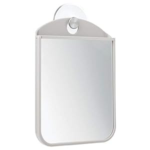 mDesign – Scheerspiegel – voor douche en badkamer – voor scheren en opmaken – anticondens/zuignapbevestiging – steen…