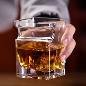 Miniatura 5 de Juego de 2 vasos de whisky de cigarros con soporte para puros, juego de vasos de whisky con reposo de cigarros dentado, vidrio de rocas de alta