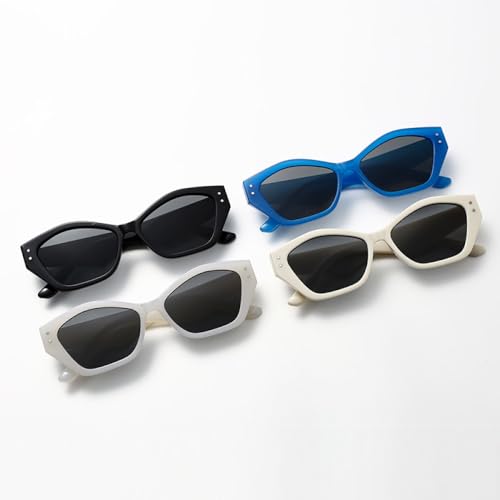 Lunettes de soleil designer polygone design rétro détails rivets de luxe - 2