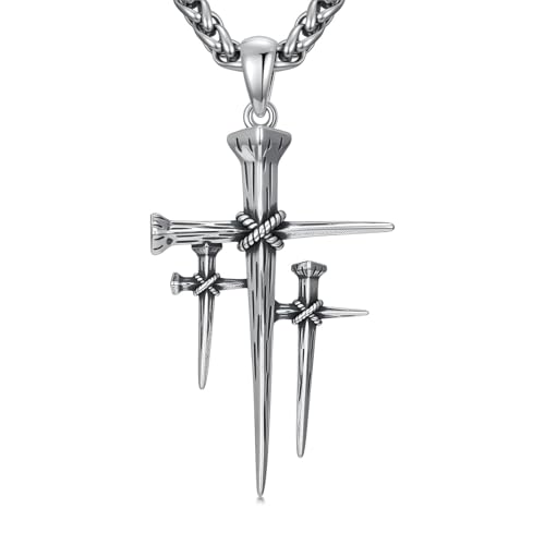 Collier croix homme en argent 925, un bijou catholique durable au design intemporel