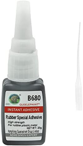 Rubber Glue B680,-30°C-110°CBlack Adhesive for bonding Shoes, Boots, Belt,Tire,Leather & Rubber - Sets in 10 Seconds.