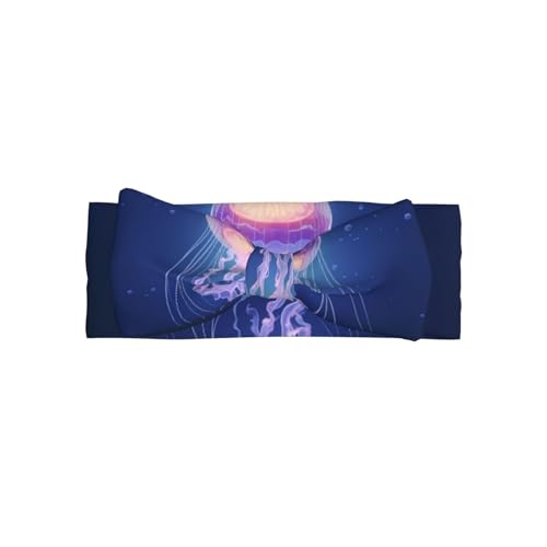 Glowing Jellyfish Printed baby bow headband - Soft and elastic material, suitable for newborns, babies, and toddlers