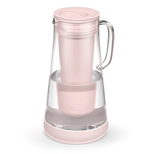 Image of LifeStraw Home Glass Water Filter Pitcher, 7-Cup, Pink Bubble