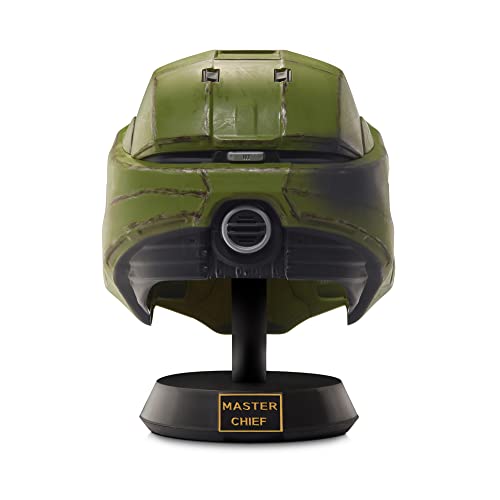 Halo HLW0173-AMZ - Master Chief Deluxe Helm mit Ständer – LED-Leuchten auf jeder Seite – Kampf beschädigte Farbe – Einheitsgröße – bauen Sie Ihr Universum auf