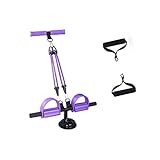 WXF Universal-Fitness Fußpedal Expander Bauchtrainer Sit-up Übungsgeräte Body Sculpture Bauch Trainer Yoga Bodybuilding Training Band Elastic Pull-Seilspann-Seil-Puller (Color : Purple)