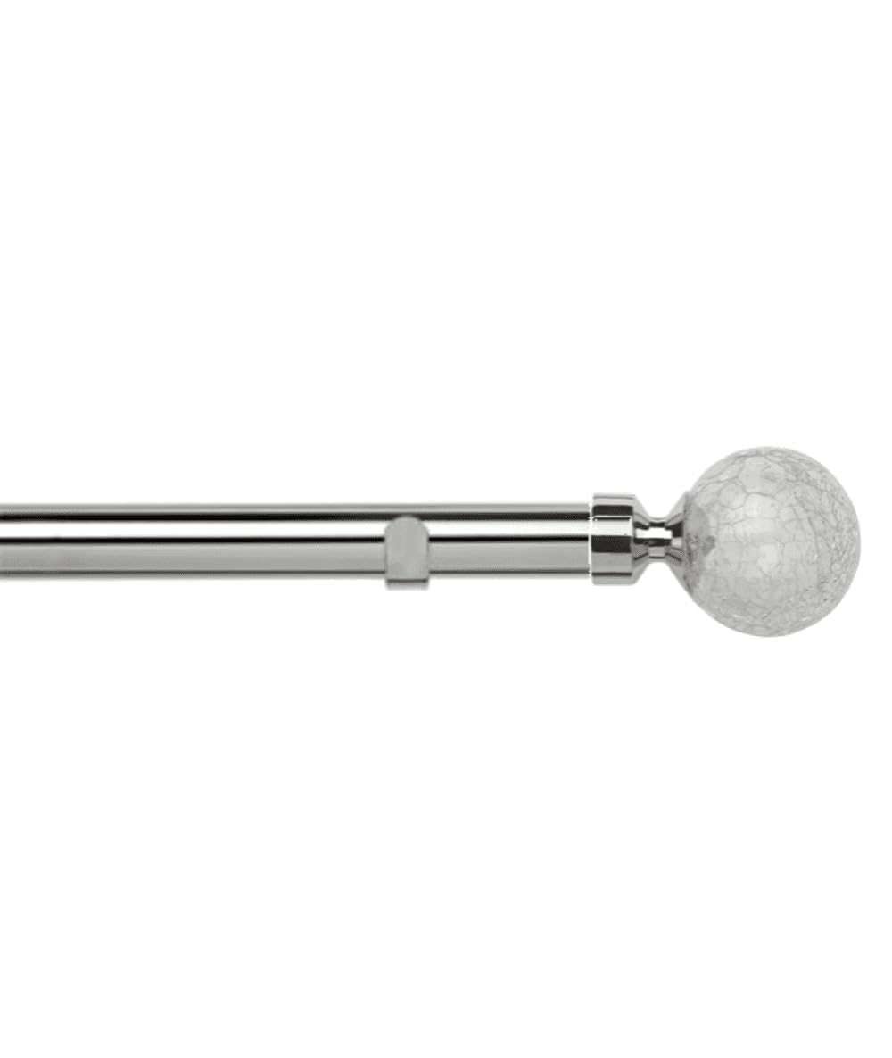 New Edge Blinds Metal Eyelet Curtain Pole - 28mm - 260 cm - Metallic Silver