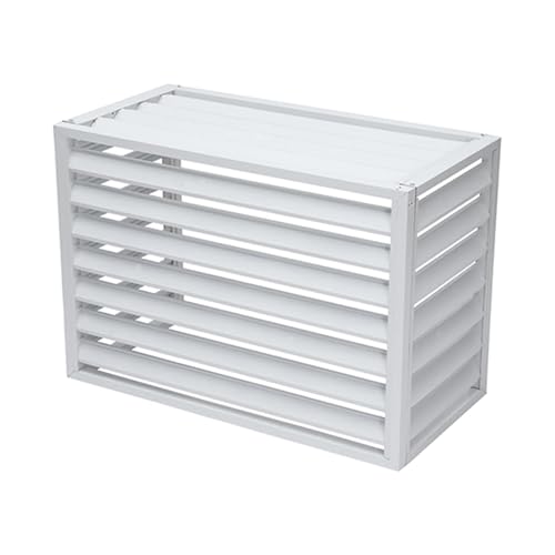 Witriolik air source heat pump cover outdoor condenser protective cover aluminum air conditioning cover aircon heatump cover outdoor air conditioning cover White Louver Top L120*W70*H150(5P)