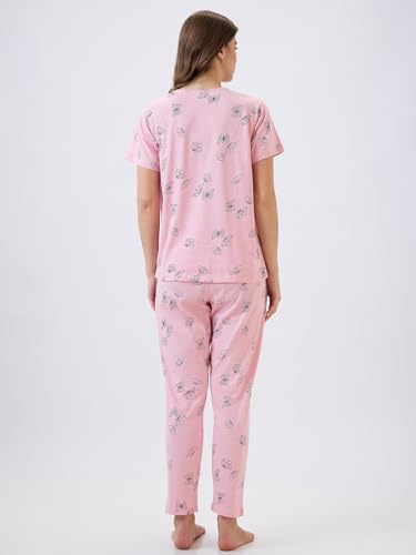 Image of AV2 Women's Cotton Printed Short Sleeve Night Suit Set | Pajama Set | Casual Night Dress for Women | Airport Look Coord Set -2128