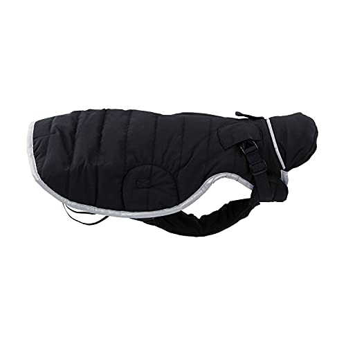 JEGGO Quilted Coat, modisch gesteppter Winter-Hundemantel, mit weichem Fleece-Innenfutter, Wasser- und Winddicht, optimale Passform, mit beidseitig zu öffnendem Reißverschluss (Anthrazit, 40 cm)