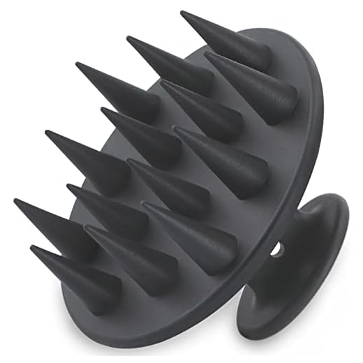 FReatech Uppdaterad Hårbotten Massage Borste med Långa och Styva Borst, Integrerad Silikon Schampo Hårborste för Peeling och Huvudmassage, Vänligt till Långt, Tjockt och Lockigt Hår, Svart