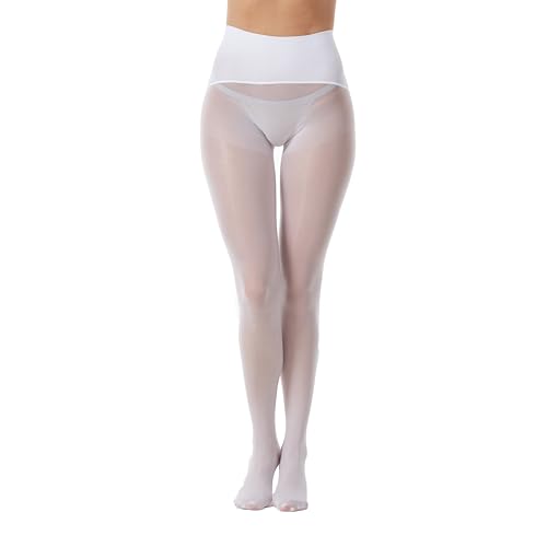 Image of Frola Oil Shiny Stockings Pantyhose 360Seamless Crotch High Waist Smooth Tights for Women