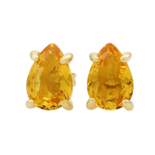 Boucles d'oreilles citrine naturelle argent contre les allergies aux lobes sensibles