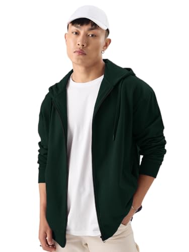 Image of LAZYCHUNKS Men's Zipper Hooded Sweatshirt | Premium Full Sleeve Hoodie Jacket with Front Zip & Pockets | Stylish Winter Wear, Warm Casual Sportswear for Men