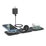 Wireless Charger 3 in 1,RTOPS Magnetic Travel Wireless Charging Station Multiple Devices,GaN 3 in 1 Charging Station,Compatible for iPhone16/15/14/13/Pro/Max,iWatch,AirPods4/3/2/Pro(Adapter Includes)