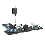 Wireless Charger 3 in 1,RTOPS Magnetic Travel Wireless Charging Station Multiple Devices,GaN 3 in 1 Charging Station,Compatible for iPhone16/15/14/13/Pro/Max,iWatch,AirPods4/3/2/Pro(Adapter Includes)