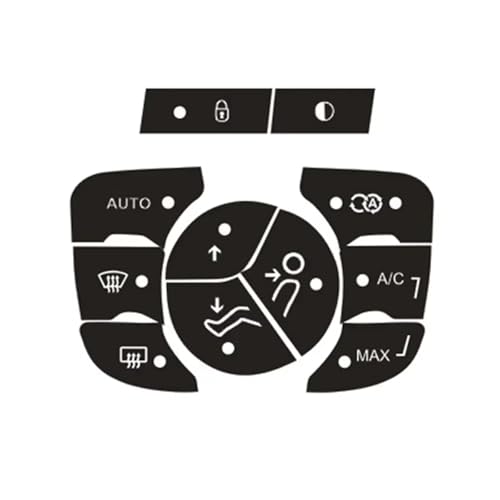 Kit réparation autocollant boutons clim C4 2014-2018 noir