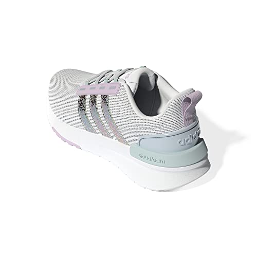 Adidas Unisex-Child Racer Tr21 Running Shoe, White/Blue Tint/Almost Pink, 2 Little Kid #TOP2