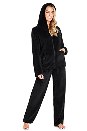 CityComfort Schlafanzug Damen, Polar Fleece Pyjama Für Frauen, Warme...