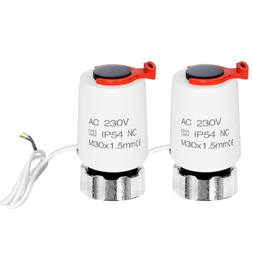 Stellantrieb Fussbodenheizung 230v M30x1 5 NC (stromlos geschlossen) Stellmotor VA80 für Fußbodenheizung Fußbodenheizung Ventil für nahezu jeden Heizkreisverteiler (2)