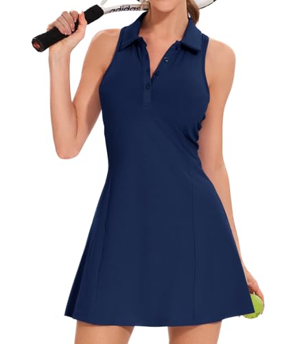 Tennis Dress with Built in Shorts for Women Athletic Dress for Women Workout Golf Summer Dress with Pockets