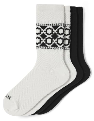 Image of HUE womens Crew Length Boot Socks, 2 Pair Pack