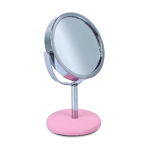 Image of NFI essentials Pack of 2 Dressing Table Cosmetic Makeup Mirror with Stand, Mirror for Multipurpose Tabletop Vanity Mirror Shaving Mirror Bathroom Mirror Magnifying Mirror Standing Mirror