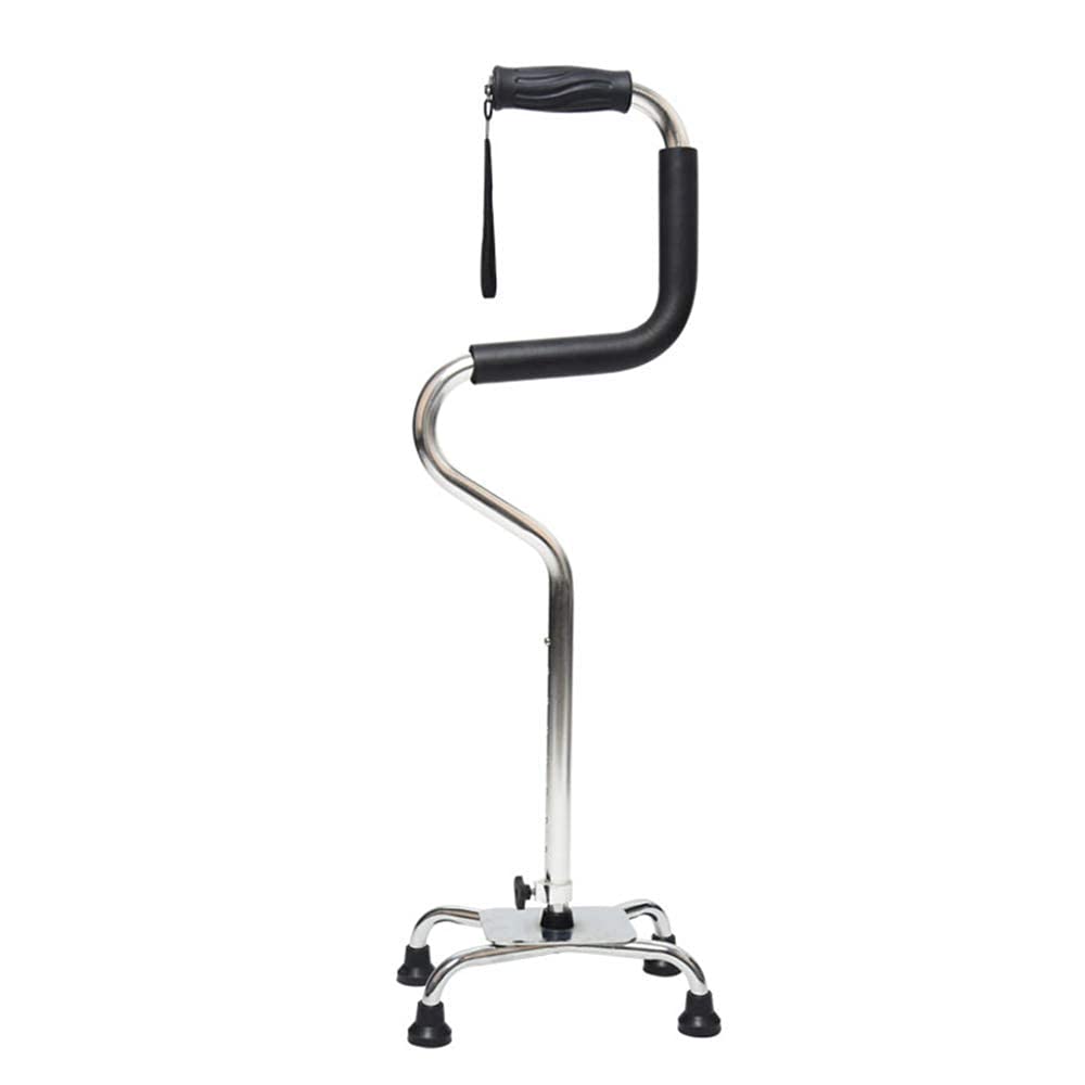 Andador para Ancianos,Muletas Muleta, Asistido para Levantarse Ligero Base Ajustable de 4 Patas Andador de Bastón Portátil Hombres y Mujeres Anciano Práctico/Azul/como se Muestra