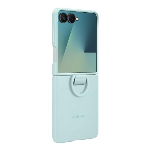 Image of Samsung Galaxy Z Flip7 Official Ring Phone Case Silicone, Easy to Carry, Soft, Sleek, US Version, Mint