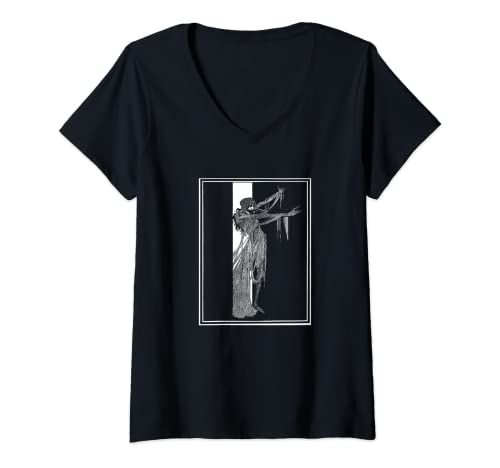 Womens Vintage Edgar Allen Poe Design - Fall of the House of Usher V-Neck T-Shirt