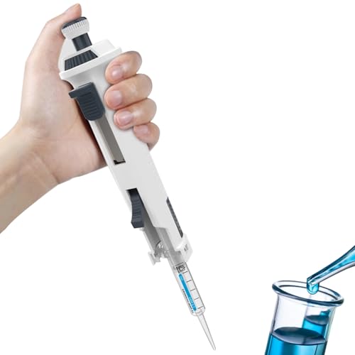 WHIPIN Continuous Pipettes, Adjustable Volume Laboratory Dispenser, 5 Adjustable Gears, Continuous Dispensing 48 Times, 0.5ml-50ml Pipettes, Standard 5ml Nozzle, for Chemical, Industry
