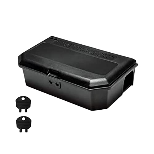 Mouse Poisoning Blue Pasta Sachets and Mouse Bait Boxes Rat Pasta Bait Black Tamper-Proof Mouse Poisoning Bait Boxes Rodent Control Kit (Single Pack 150g Blue Pasta Bait with 2 Mouse Boxes).